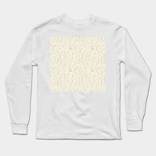 Branches pattern in cream Long Sleeve T-Shirt